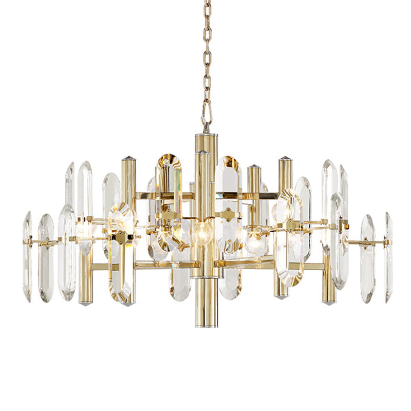 Sputnik Suspension Light Artistic Clear K9 Crystal Living Room Chandelier Light in Gold Clearhalo 'Ceiling Lights' 'Chandeliers' 'Modern Chandeliers' 'Modern' Lighting' 2136617