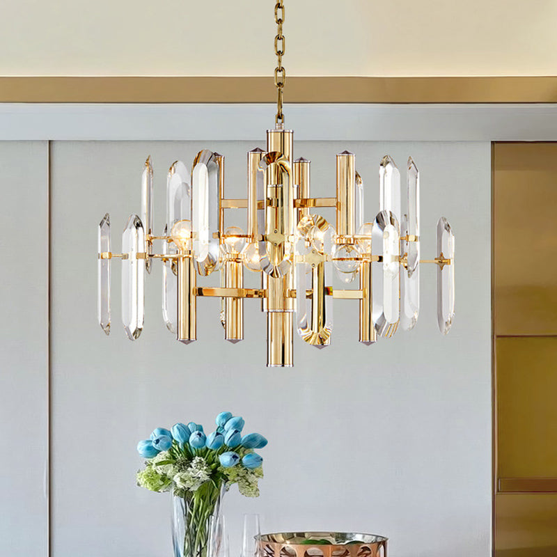 Sputnik Suspension Light Artistic Clear K9 Crystal Living Room Chandelier Light in Gold Clearhalo 'Ceiling Lights' 'Chandeliers' 'Modern Chandeliers' 'Modern' Lighting' 2136622