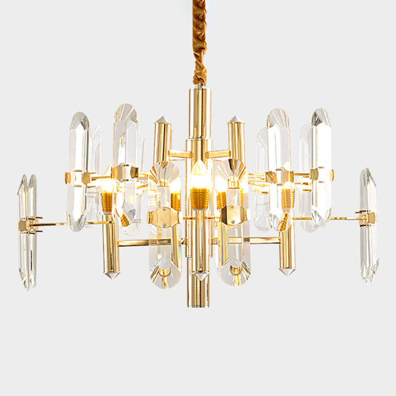 Sputnik Suspension Light Artistic Clear K9 Crystal Living Room Chandelier Light in Gold Clearhalo 'Ceiling Lights' 'Chandeliers' 'Modern Chandeliers' 'Modern' Lighting' 2136623