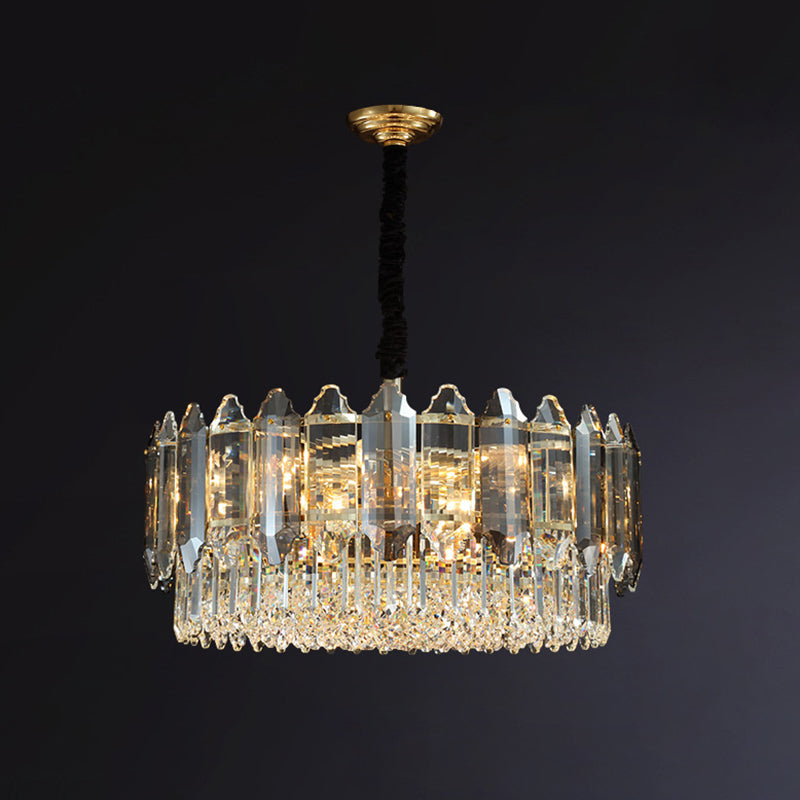 Circular Ceiling Lighting Postmodern K9 Crystal Living Room Chandelier Light Fixture in Clear Clear 23.5