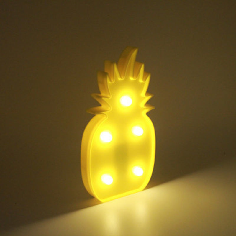 Artistic Cartoon Shaped LED Table Lighting Plastic Bedroom Battery Nightstand Lamp Yellow Battery Clearhalo 'Night Lights' 'Wall Lights' Lighting' 2137359