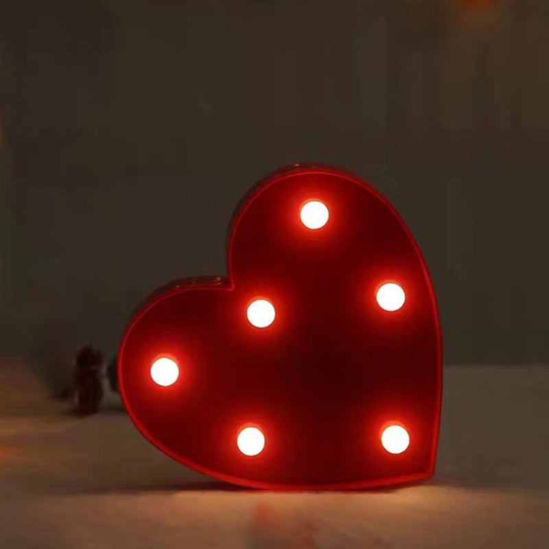 Artistic Cartoon Shaped LED Table Lighting Plastic Bedroom Battery Nightstand Lamp Red Battery Clearhalo 'Night Lights' 'Wall Lights' Lighting' 2137361