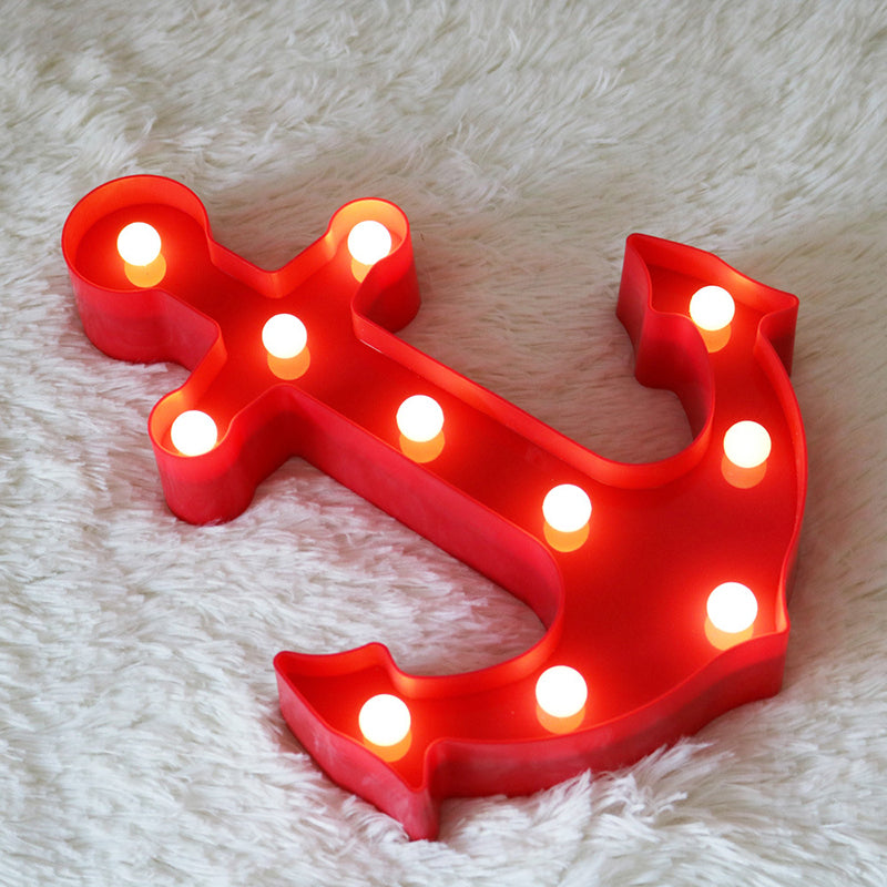 Plastic Anchor Shaped Battery Wall Light Decorative LED Night Lighting Ideas for Nursery Clearhalo 'Night Lights' 'Wall Lights' Lighting' 2137398