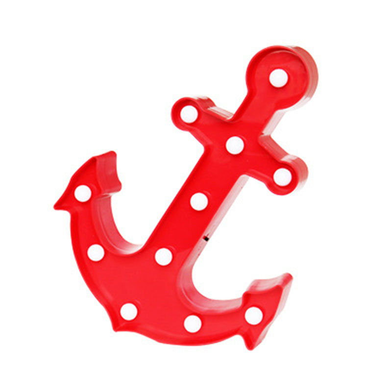 Plastic Anchor Shaped Battery Wall Light Decorative LED Night Lighting Ideas for Nursery Clearhalo 'Night Lights' 'Wall Lights' Lighting' 2137399