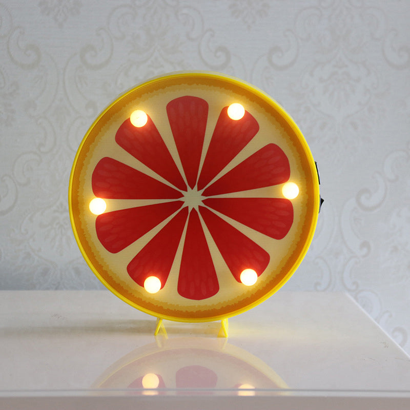 Artistic Fruit Shaped LED Table Lighting Plastic Bedroom Battery Nightstand Light Yellow-Red Battery Clearhalo 'Night Lights' 'Wall Lights' Lighting' 2137443