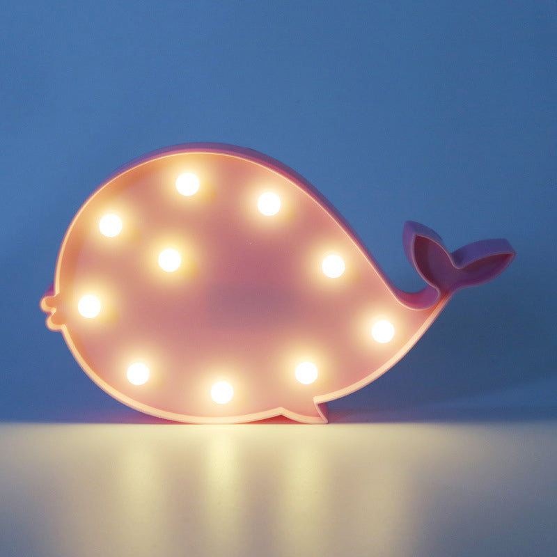 Dolphin Shaped Battery Nightstand Lamp Decorative Plastic Kids Bedroom LED Table Light Pink Battery Clearhalo 'Night Lights' 'Wall Lights' Lighting' 2137448