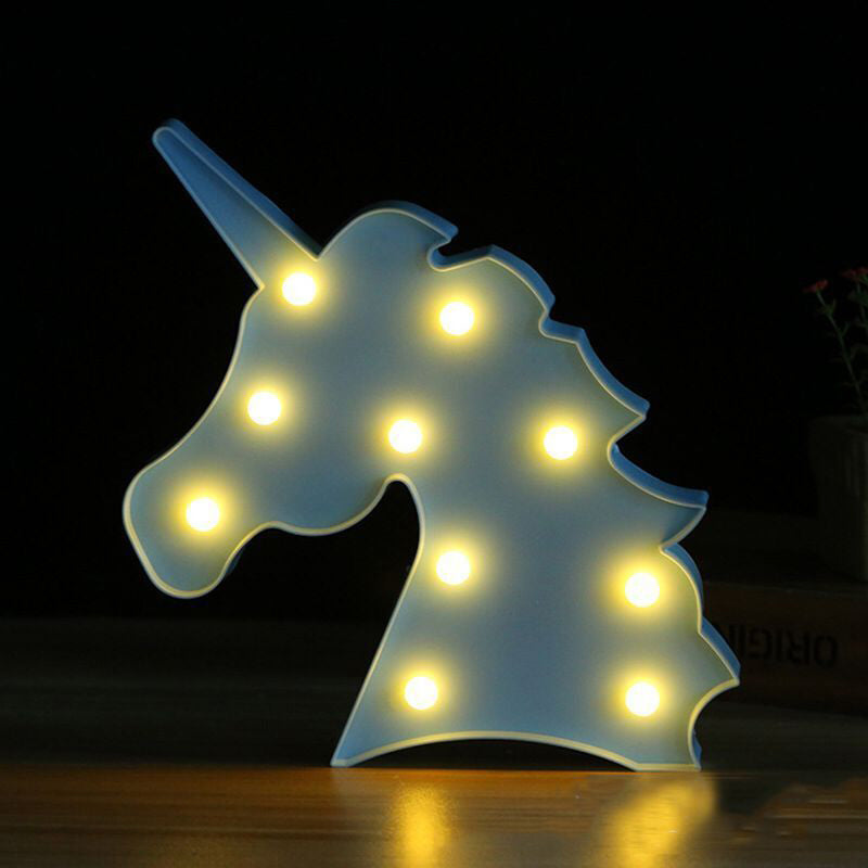 Unicorn Shaped Battery Table Lamp Kids Style Plastic Bedroom LED Nightstand Lighting Clearhalo 'Night Lights' 'Wall Lights' Lighting' 2137469
