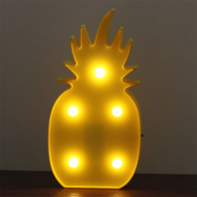 Cartoon Kids Bedroom LED Table Lamp Plastic Art Decor Battery Nightstand Lighting Yellow Battery Clearhalo 'Night Lights' 'Wall Lights' Lighting' 2137483