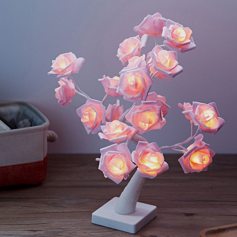 Childrens Tree Shaped LED Table Lamp Plastic Bedroom Nightstand Light with USB Charging Port Clearhalo 'Night Lights' 'Wall Lights' Lighting' 2137521