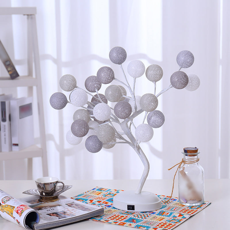 Tree Shaped USB Table Lamp Kids Style Plastic Living Room LED Nightstand Lighting Gray-Coffee Rechargeable Clearhalo 'Night Lights' 'Wall Lights' Lighting' 2137578