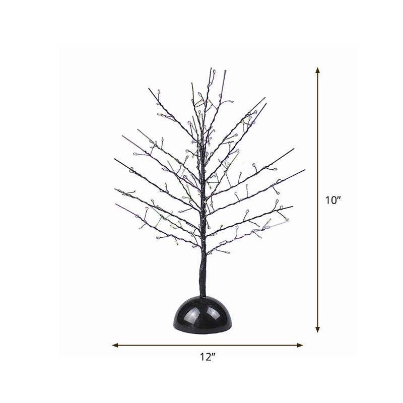 Contemporary Tree Shaped Battery Table Lamp Metallic Living Room LED Standing Light in Black Clearhalo 'Night Lights' 'Wall Lights' Lighting' 2137611