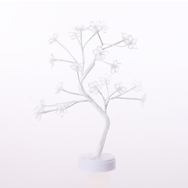 Tree Shaped Plastic LED Table Light Silver Battery Nightstand Lamp for Living Room Clearhalo 'Night Lights' 'Wall Lights' Lighting' 2137656