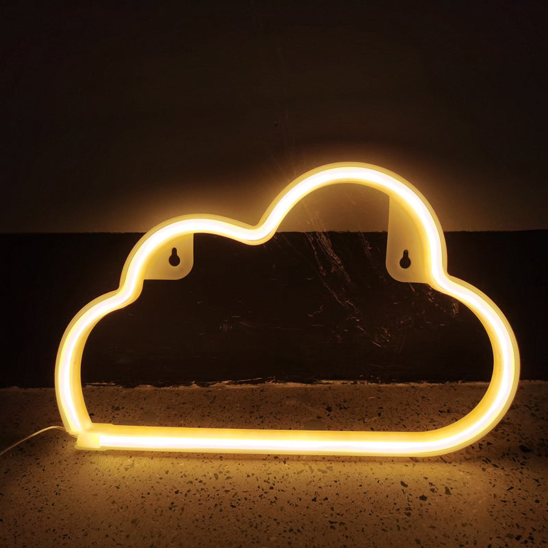 Plastic Cloud Shaped Battery Wall Light White LED Night Lighting Ideas for Kids Bedroom White Battery Warm Clearhalo 'Night Lights' 'Wall Lights' Lighting' 2137700