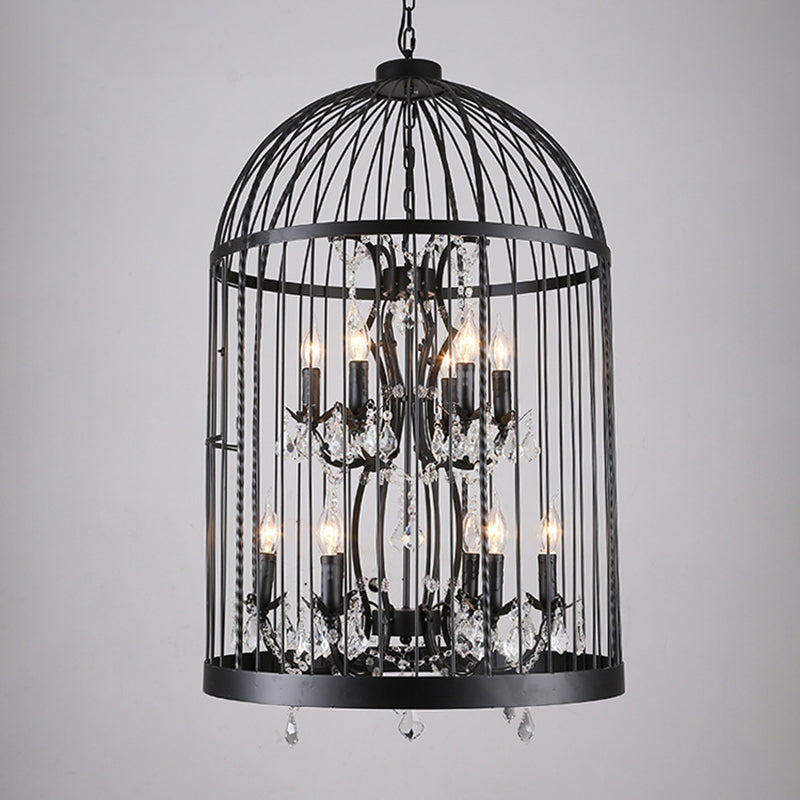 Birdcage Restaurant Ceiling Chandelier Farmhouse Crystal Suspension Pendant Light Clearhalo 'Ceiling Lights' 'Chandeliers' Lighting' options 2137857