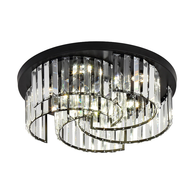 Black Windmill Shaped Ceiling Fixture Modern Prismatic Crystal LED Flush Mount Lighting Clearhalo 'Ceiling Lights' 'Close To Ceiling Lights' 'Close to ceiling' 'Flush mount' Lighting' 2138480