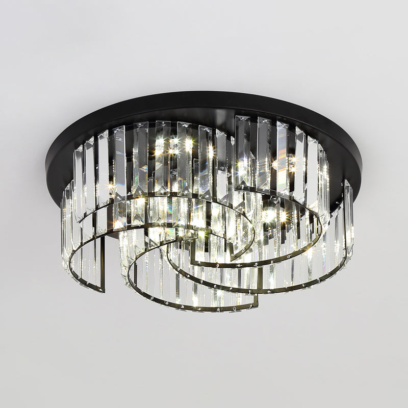 Black Windmill Shaped Ceiling Fixture Modern Prismatic Crystal LED Flush Mount Lighting Clearhalo 'Ceiling Lights' 'Close To Ceiling Lights' 'Close to ceiling' 'Flush mount' Lighting' 2138481