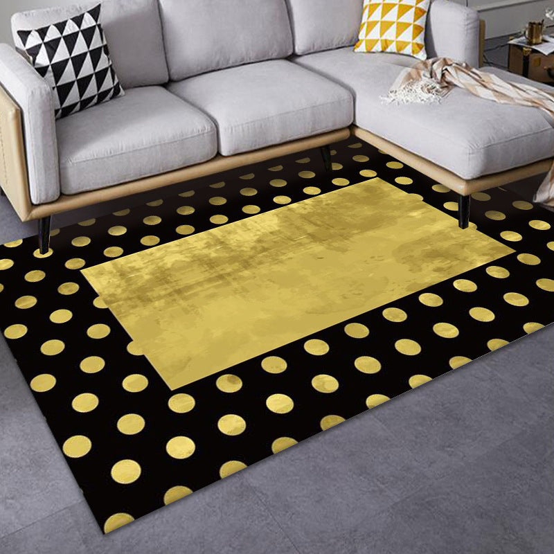 Luxe Mid-Century Rug Multi Colored Abstract Pattern Carpet Machine Washable Non-Slip Backing Stain Resistant Rug for Home Decor Black-Gold Clearhalo 'Area Rug' 'Rug' 2140550