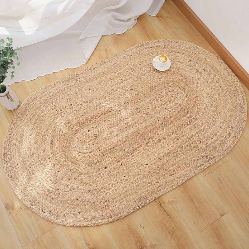 Brown Plain Rug Natural Rope Farmhouse Rug Cross-Woven Pet-Friendly Carpet for Bedroom Clearhalo 'Area Rug' 'Rug' 2140630