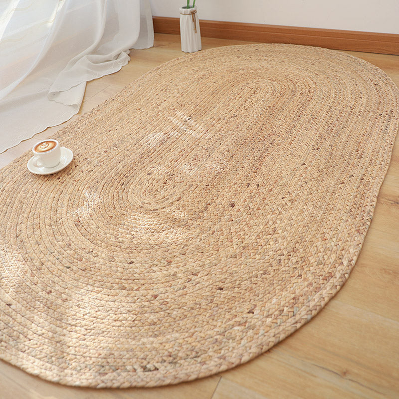 Brown Plain Rug Natural Rope Farmhouse Rug Cross-Woven Pet-Friendly Carpet for Bedroom Clearhalo 'Area Rug' 'Rug' 2140631
