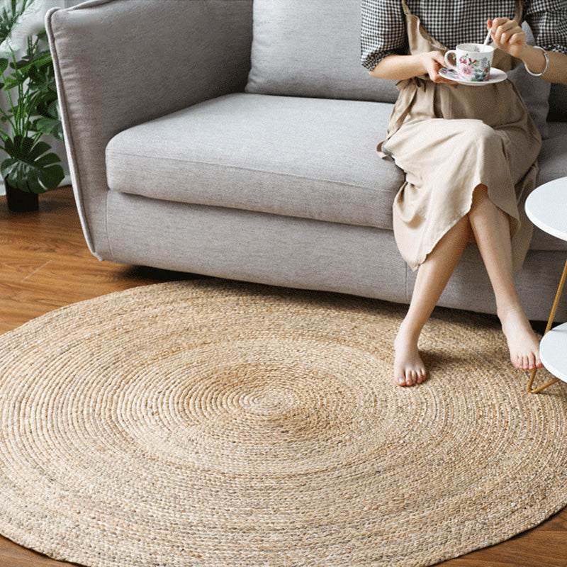 Multi-Colored Living Room Rug Rustic Plain Rug Natural Jute Pet Friendly Washable Anti-Slip Backing Rug Clearhalo 'Area Rug' 'Rug' 2140692