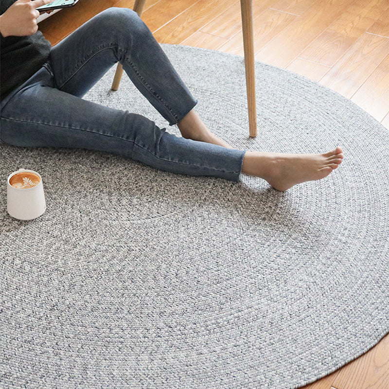 Cottage Room Rug Grey Plain Woven Carpet Jute Machine Washable Pet Friendly Anti-Slip Rug for Living Room Clearhalo 'Area Rug' 'Rug' 2140743