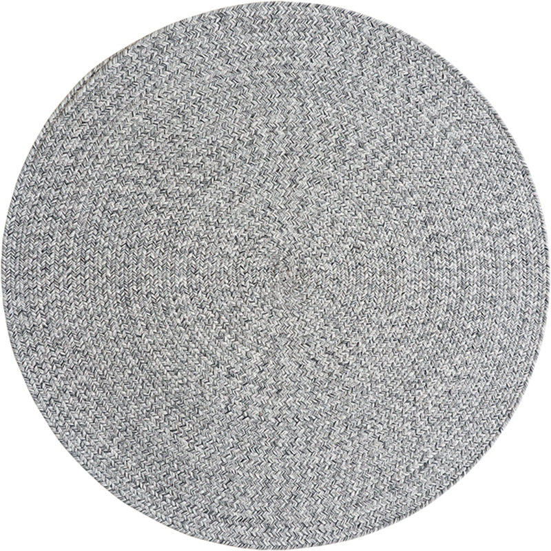 Cottage Room Rug Grey Plain Woven Carpet Jute Machine Washable Pet Friendly Anti-Slip Rug for Living Room Grey Clearhalo 'Area Rug' 'Rug' 2140744