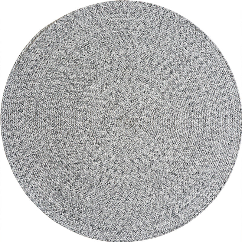 Cottage Room Rug Grey Plain Woven Carpet Jute Machine Washable Pet Friendly Anti-Slip Rug for Living Room Clearhalo 'Area Rug' 'Rug' 2140749