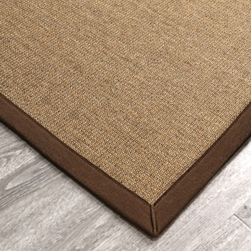 Multicolor Plain Mat Rug Sisal Woven Lodge Rug Non-Slip Backing Stain Resistant Machine Washable Area Carpet for Room Brown Clearhalo 'Area Rug' 'Rug' 2140798