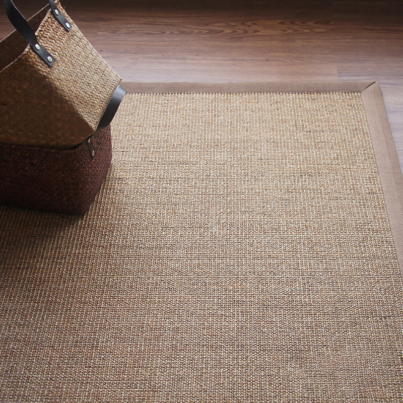 Brown Living Room Rug Countryside Plain Rug Sisal Anti-Slip Pet Friendly Washable Area Rug Brown Clearhalo 'Area Rug' 'Rug' 2140811