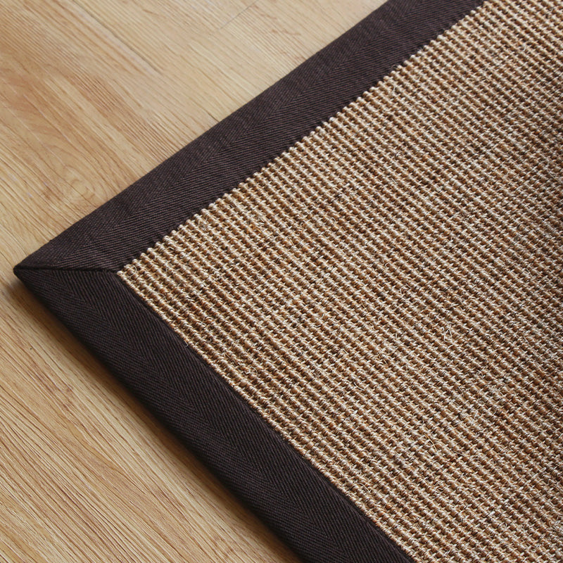 Simplicist Multi-Color Plain Rug Sisal Weaving Rural Rug Anti-Slip Washable Stain Resistant Rug for Home Dark Coffee Clearhalo 'Area Rug' 'Rug' 2140816