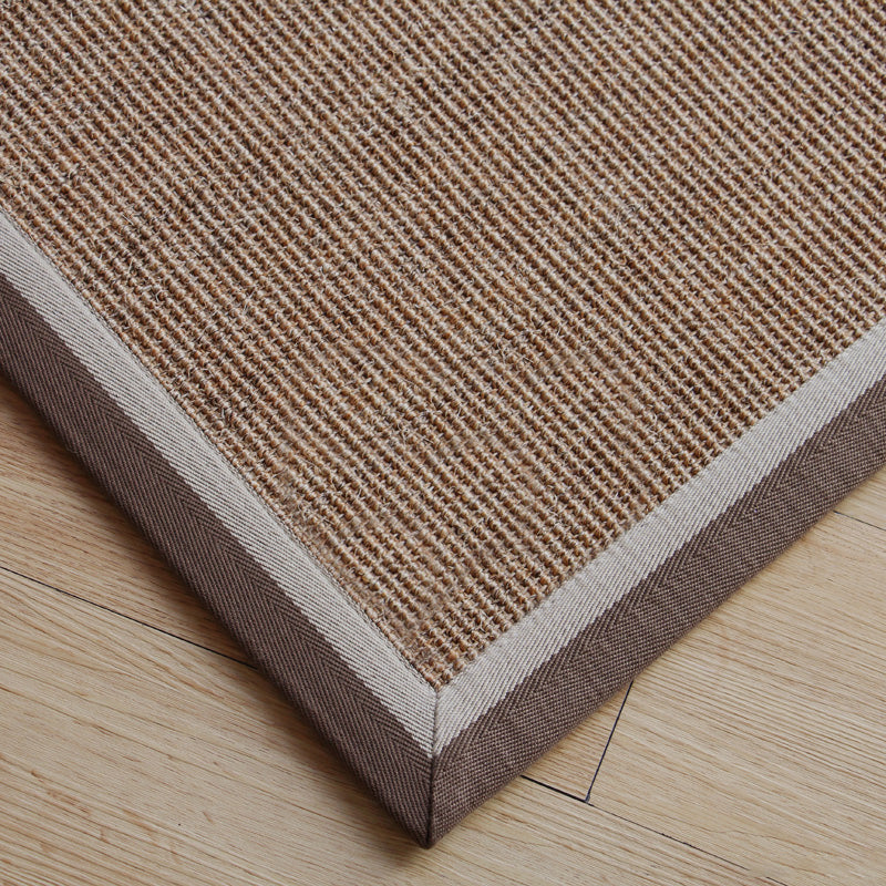 Compact Brown Solid Color Rug Sisal Cottage Carpet Non-Slip Backing Stain Resistant Pet Friendly Rug for Guest Room Clearhalo 'Area Rug' 'Rug' 2140841