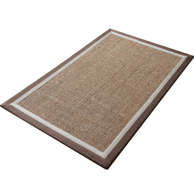 Compact Brown Solid Color Rug Sisal Cottage Carpet Non-Slip Backing Stain Resistant Pet Friendly Rug for Guest Room Clearhalo 'Area Rug' 'Rug' 2140842