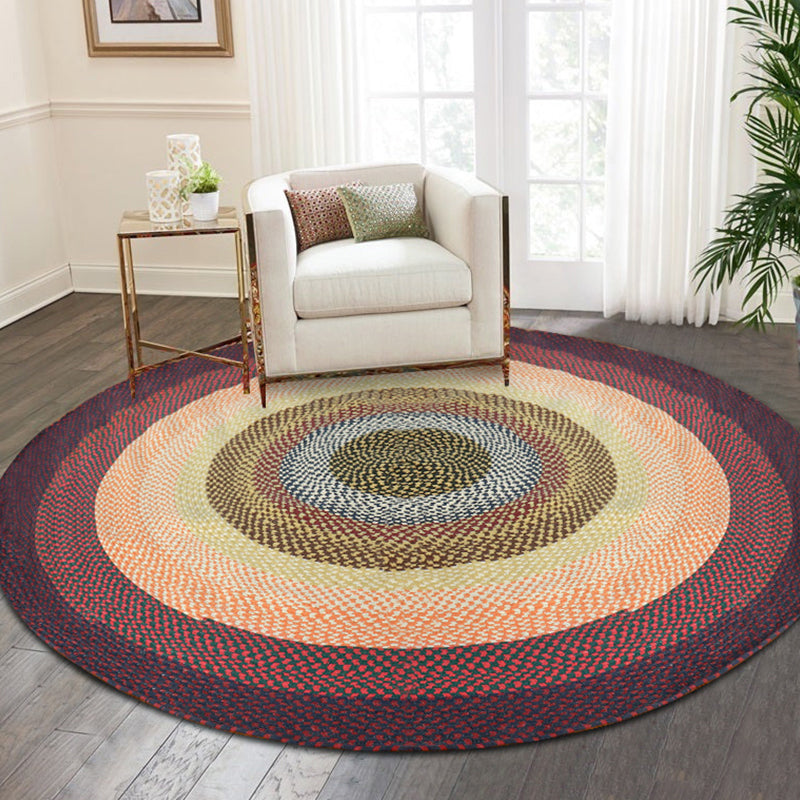 Thick Multicolor Lodge Rug Sisal Geometric Patterned Rug Pet Friendly Anti-Slip Backing Machine Washable Rug for Home Decor Light Orange 6'7