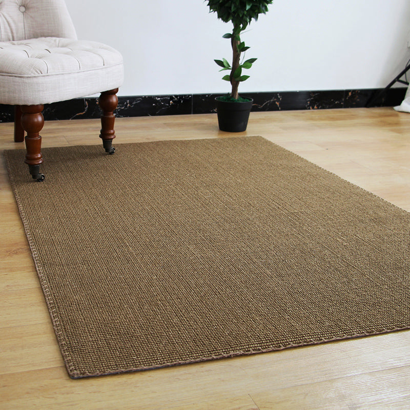 Coffee Country Rug Sisal Handmade Plain Rug Stain Resistant Non-Slip Backing Machine Washable Rug for Living Room Clearhalo 'Area Rug' 'Rug' 2140991