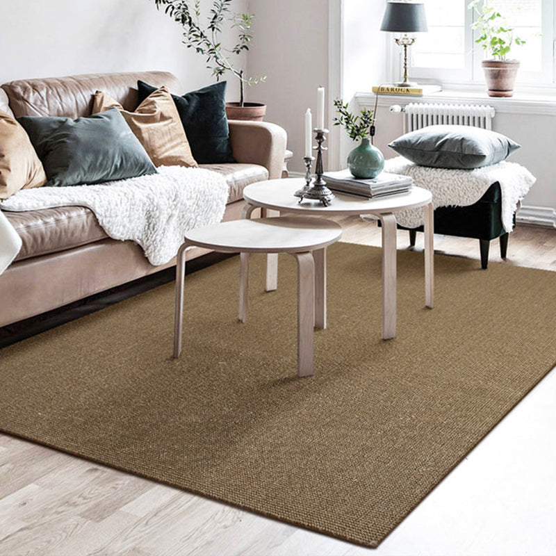 Coffee Country Rug Sisal Handmade Plain Rug Stain Resistant Non-Slip Backing Machine Washable Rug for Living Room Clearhalo 'Area Rug' 'Rug' 2140993