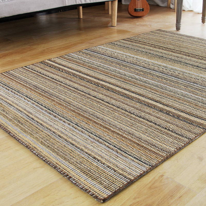 Hand-Woven Ticking Stripe Rug Grey-Green Lodge Rug Sisal Washable Anti-Slip Pet Friendly Rug for Home Decoration Gray-Green Clearhalo 'Area Rug' 'Rug' 2140997