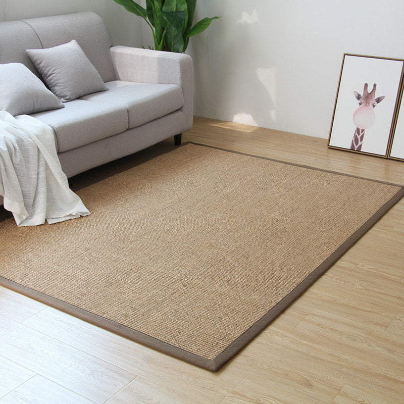 Premium Plain Rug Light Brown Cabin Style Carpet Sisal Anti-Slip Pet Friendly Machine Washable Rug for Home Clearhalo 'Area Rug' 'Rug' 2141002