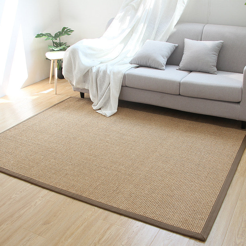 Premium Plain Rug Light Brown Cabin Style Carpet Sisal Anti-Slip Pet Friendly Machine Washable Rug for Home Clearhalo 'Area Rug' 'Rug' 2141004