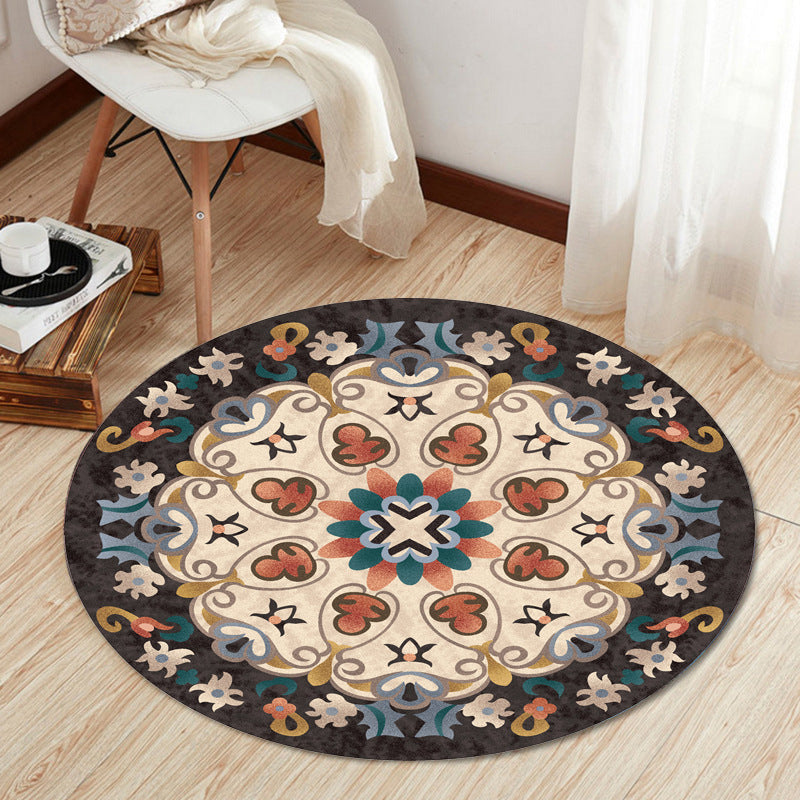 Eclectic Tribal Patterned Rug Multi Colored Polypropylene Rug Stain Resistant Machine Washable Non-Slip Backing Carpet for Living Room Brown Clearhalo 'Area Rug' 'Bohemian' 'Rugs' Rug' 2141027