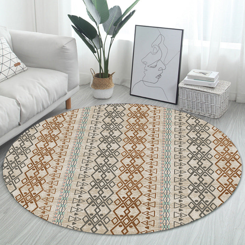 Unique Bohemian Rug Multi Color Seamless Pattern Rug Washable Anti-Slip Pet Friendly Area Carpet for Room Decor Khaki Clearhalo 'Area Rug' 'Bohemian' 'Rugs' Rug' 2141052