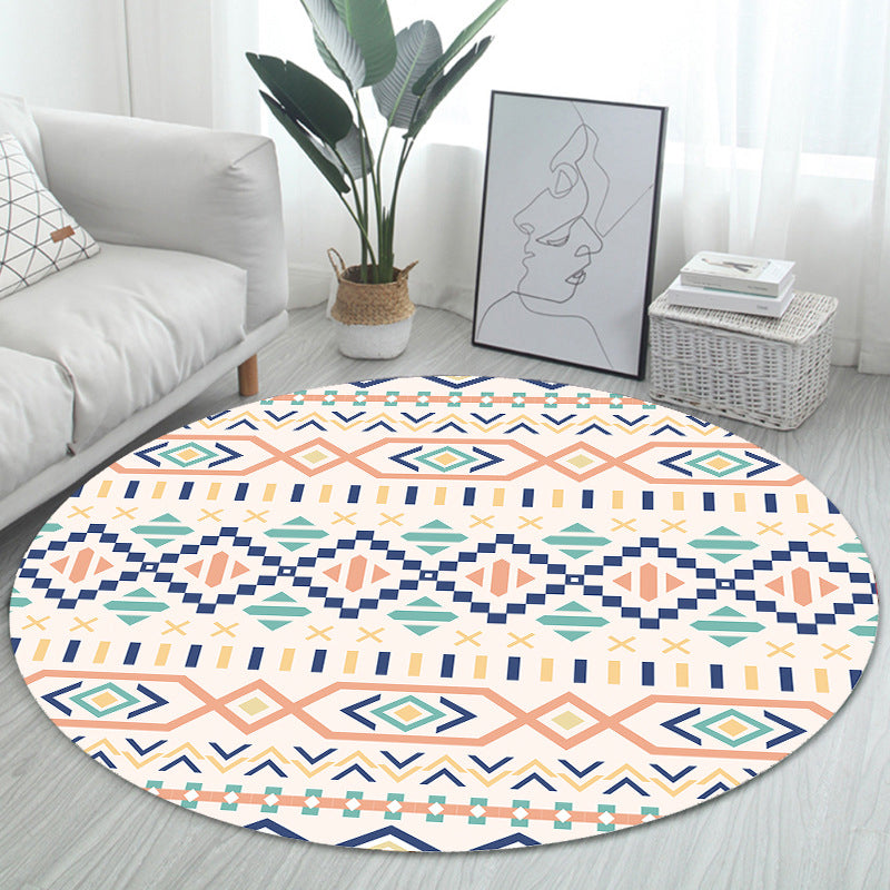 Unique Bohemian Rug Multi Color Seamless Pattern Rug Washable Anti-Slip Pet Friendly Area Carpet for Room Decor Light Orange Clearhalo 'Area Rug' 'Bohemian' 'Rugs' Rug' 2141064