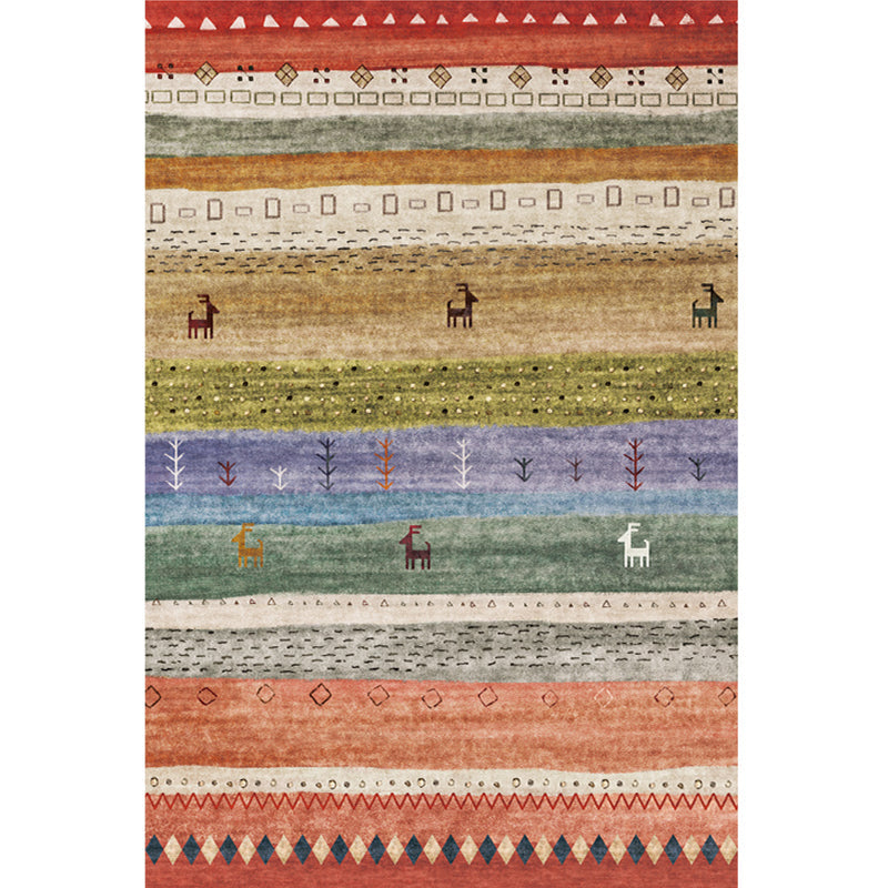 Moroccan Home Area Rug Multi-Colored Pattern Carpet Polypropylene Pet-Friendly Machine Wash Rug Red Clearhalo 'Area Rug' 'Moroccan' 'Rugs' Rug' 2141312