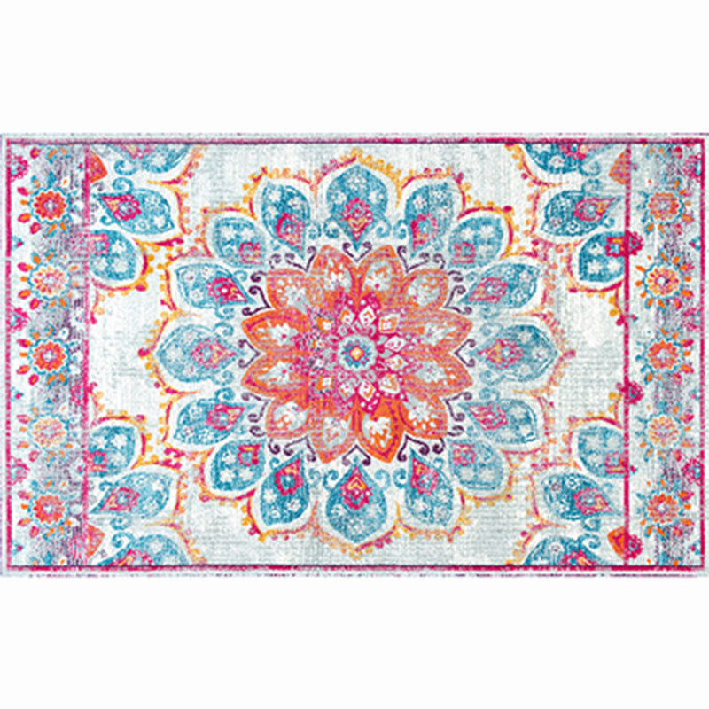 Pretty Floral Print Rug Multi-Color Moroccan Style Rug Polyester Non-Slip Washable Stain Resistant Rug for Room Pink Clearhalo 'Area Rug' 'Moroccan' 'Rugs' Rug' 2141338