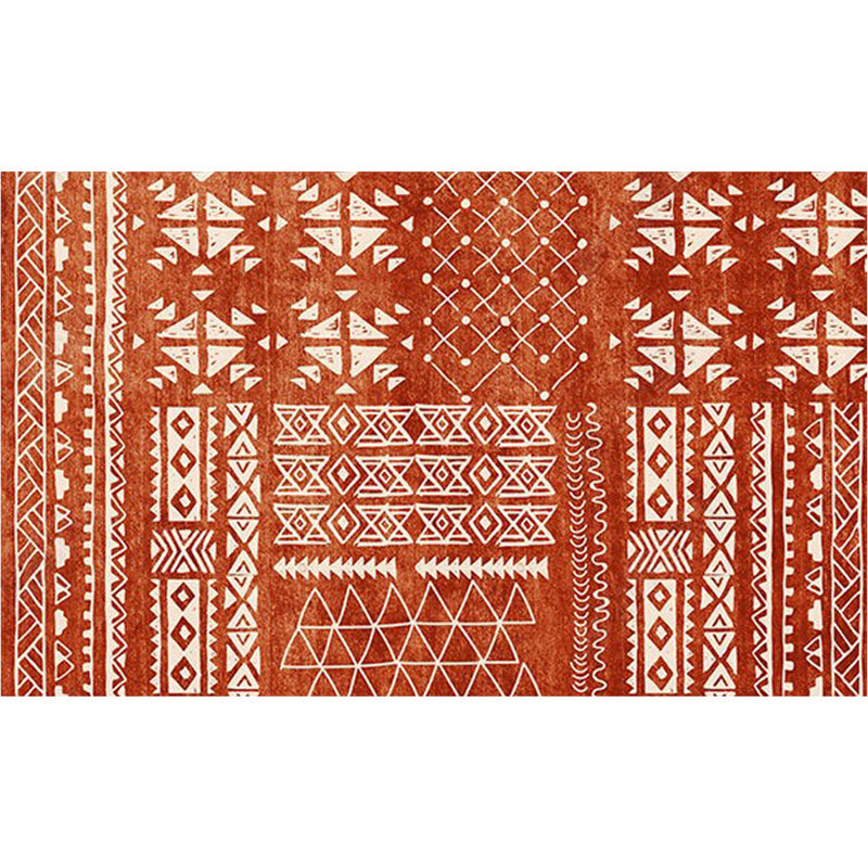 Bohemian Living Room Rug Multi Color Geometric Rug Polypropylene Stain Resistant Non-Slip Backing Washable Area Carpet Brick Red Clearhalo 'Area Rug' 'Bohemian' 'Rugs' Rug' 2141414