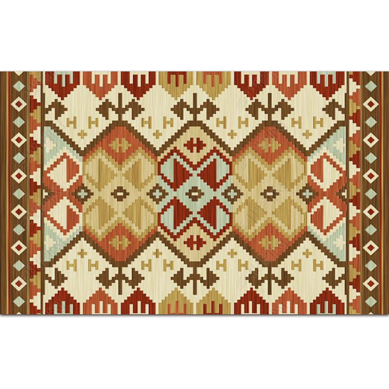 Bohemian Living Room Rug Multi Color Geometric Rug Polypropylene Stain Resistant Non-Slip Backing Washable Area Carpet Red Brown Clearhalo 'Area Rug' 'Bohemian' 'Rugs' Rug' 2141421