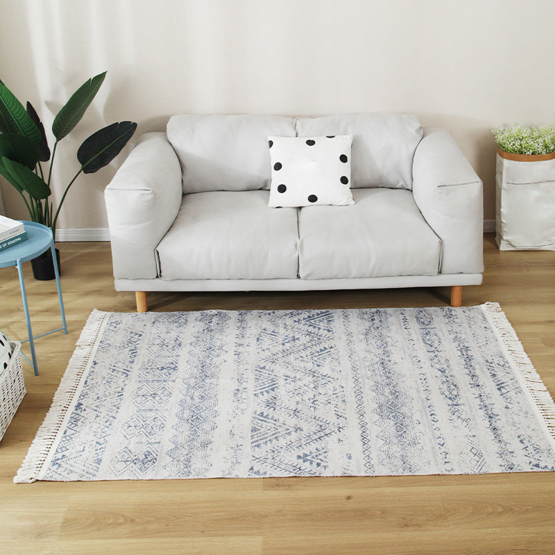 Stylish Boho Chic Rug Multicolor Geometric Rug Machine Wash Tassel-Trimmed Rug for Home Gray Blue Clearhalo 'Area Rug' 'Bohemian' 'Rugs' Rug' 2141526