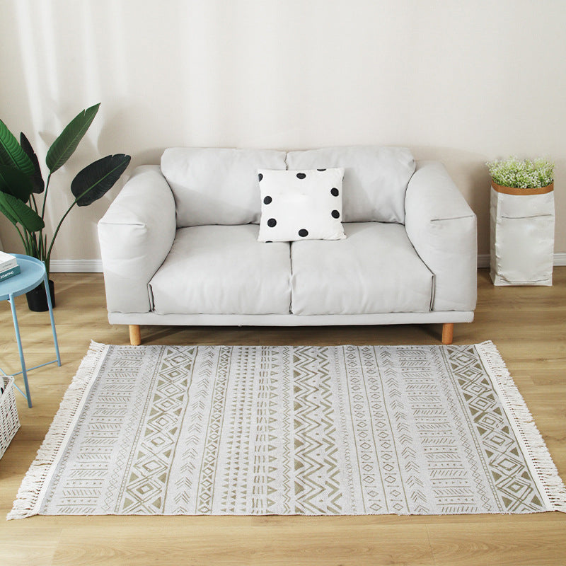 Stylish Boho Chic Rug Multicolor Geometric Rug Machine Wash Tassel-Trimmed Rug for Home Light Khaki Clearhalo 'Area Rug' 'Bohemian' 'Rugs' Rug' 2141541