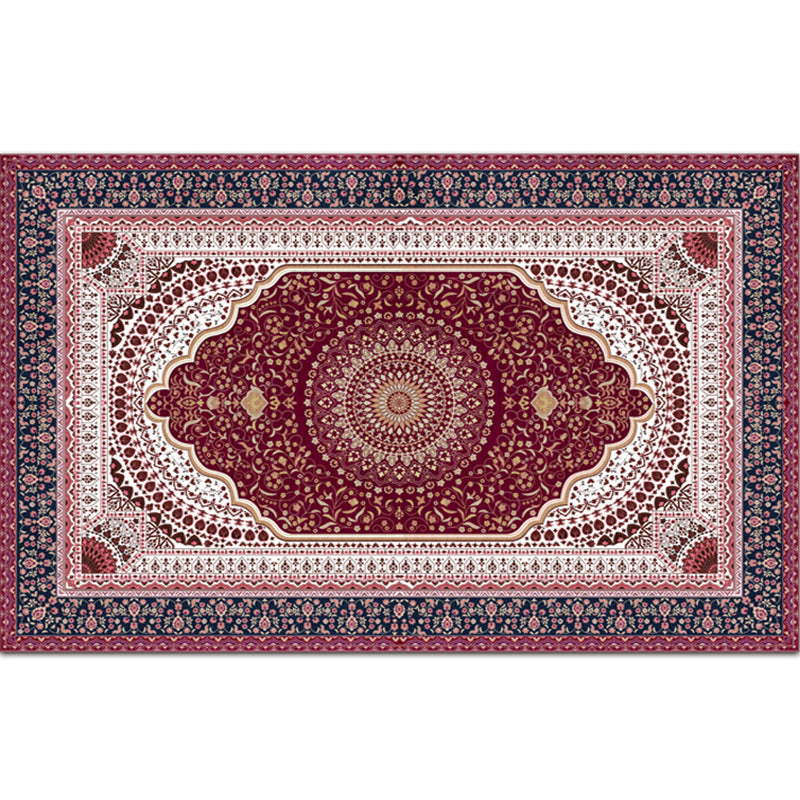 Classy Multicolor Geometric Rug Polypropylene Boho Chic Rug Non-Slip Backing Machine Washable Pet Friendly Carpet for Bedroom Rose Red Clearhalo 'Area Rug' 'Bohemian' 'Rugs' Rug' 2141629