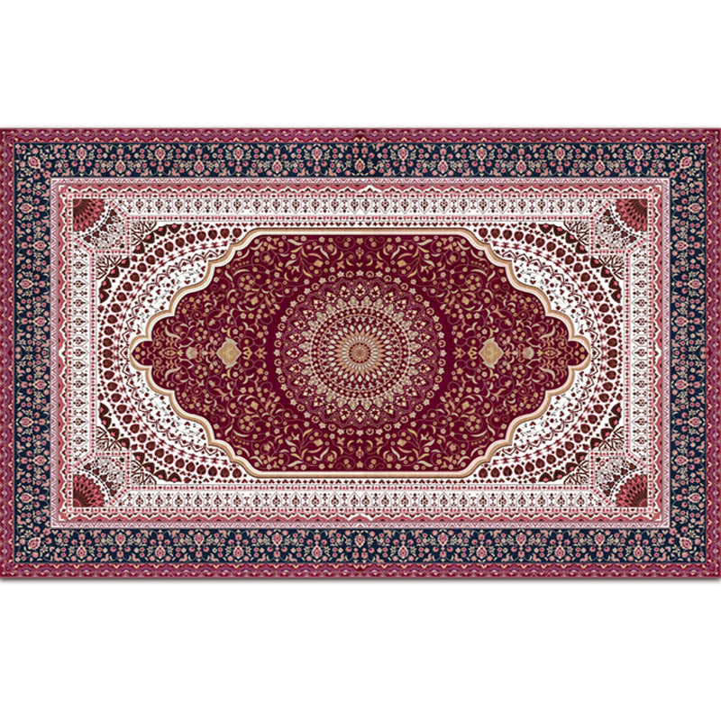 Festive Bohemian Style Rug Multi-Color Rhombus Print Rug Non-Slip Pet Friendly Washable Carpet for Family Room Rose Red Clearhalo 'Area Rug' 'Bohemian' 'Rugs' Rug' 2141674