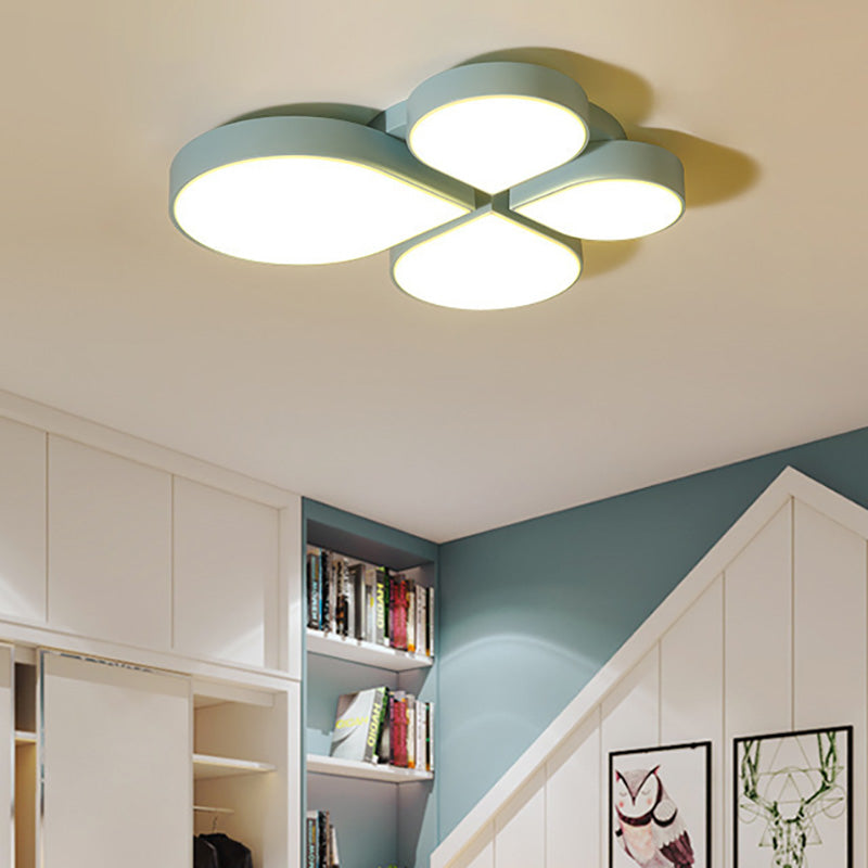Waterdrop Acrylic Ceiling Light Fixture Nordic White/Pink/Blue Bedroom Flush Mount Lamp in Warm/White Light Clearhalo 'Ceiling Lights' 'Close To Ceiling Lights' 'Close to ceiling' 'Flush mount' Lighting' 215484